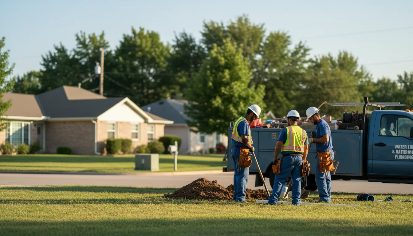 Residential water line and bathroom plumbing service in Denham Springs, LA